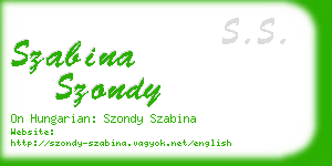 szabina szondy business card